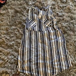 Torrid plus size navy striped zipper  shirt dress.